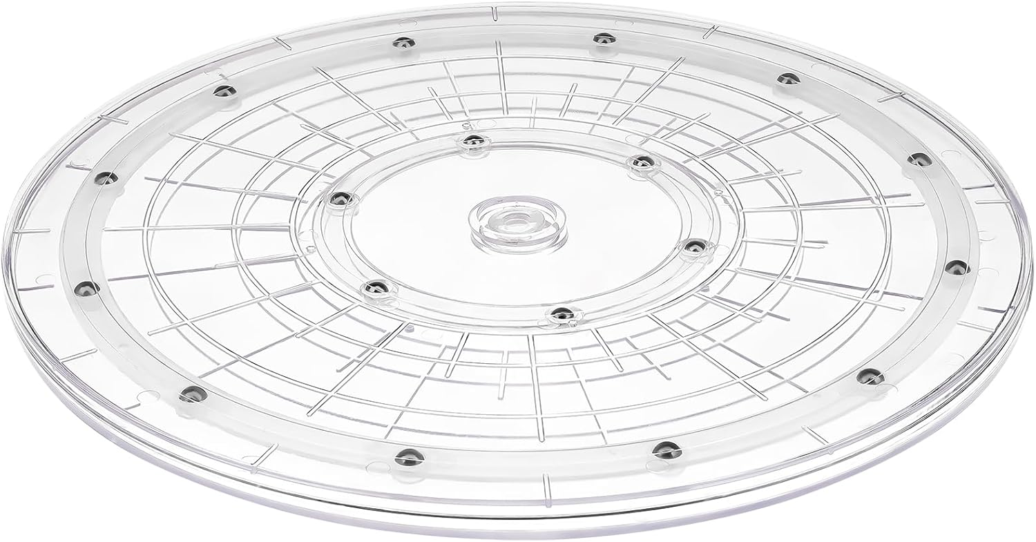 Lazy Susan – Organizer Girevole Trasparente A 360° Per Dispensa E Cucina – Set Da 22,9 Cm E 27,9 Cm, Bordi Rialzati, In PET Resistente
