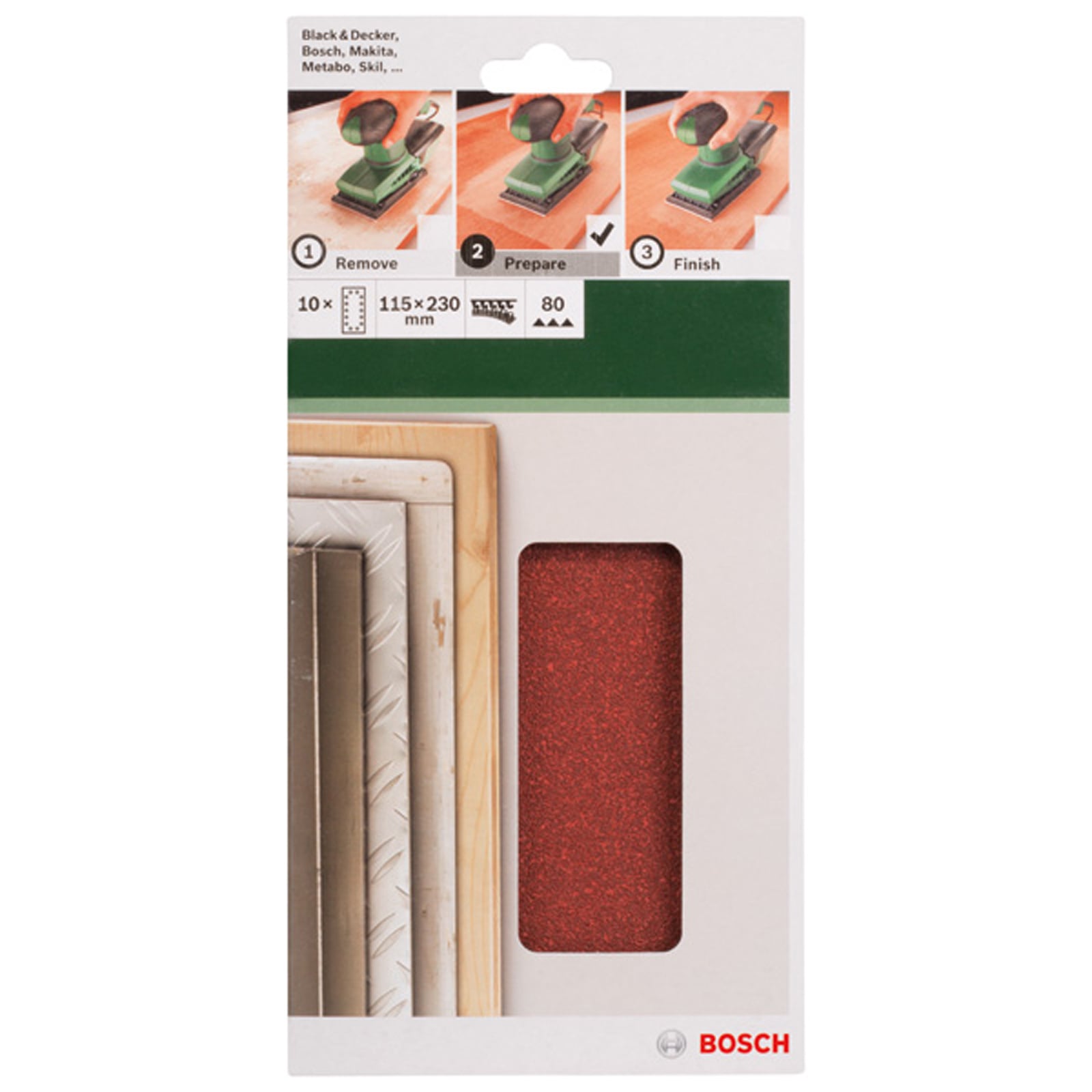 Set de hojas de lija de 10 piezas para lijadora orbitalG 80 - 2