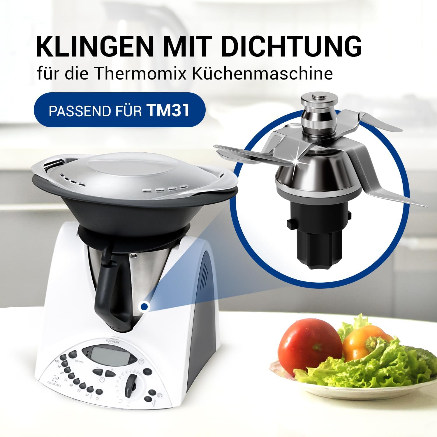 Couteau Mélangeur pour Thermomix Robot de Cuisine Vorwerk TM31 / Couteaux Thermomix TM31 - Couteau de Rechange En Acier Inoxydable SUS420 - 2