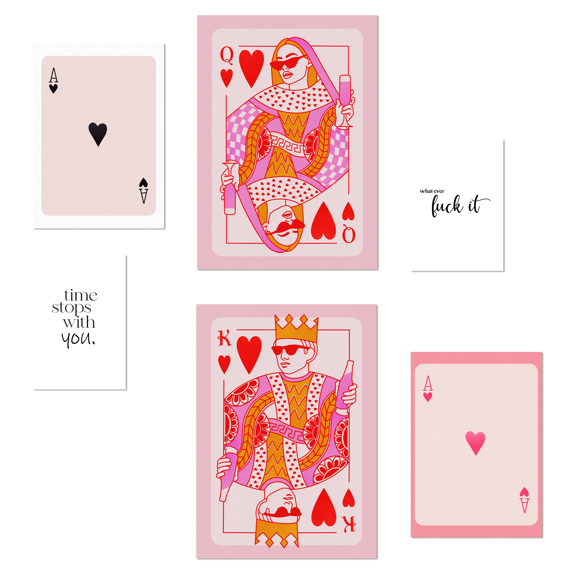 Nacnic set de 6 pósters illustraciones de arte moderno tonos rosas