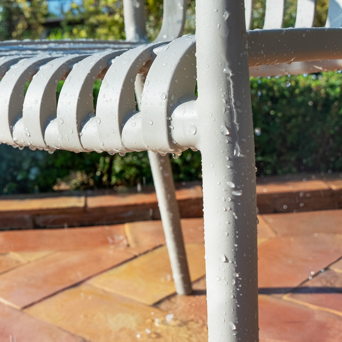 Chaise de jardin empilable deba en polypropylène gris avec accoudoirs MONTY - 9