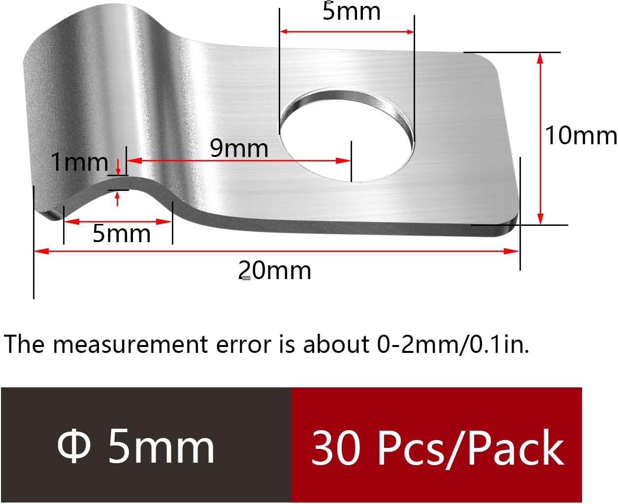 30 Pcs Fixation Grillage Rigide Sur Mur 5mm Attache Grillage Rigide Inoxydable Colliers de Serrage en U à Trou Unique Fixation Murale Grillage Rigide - 2