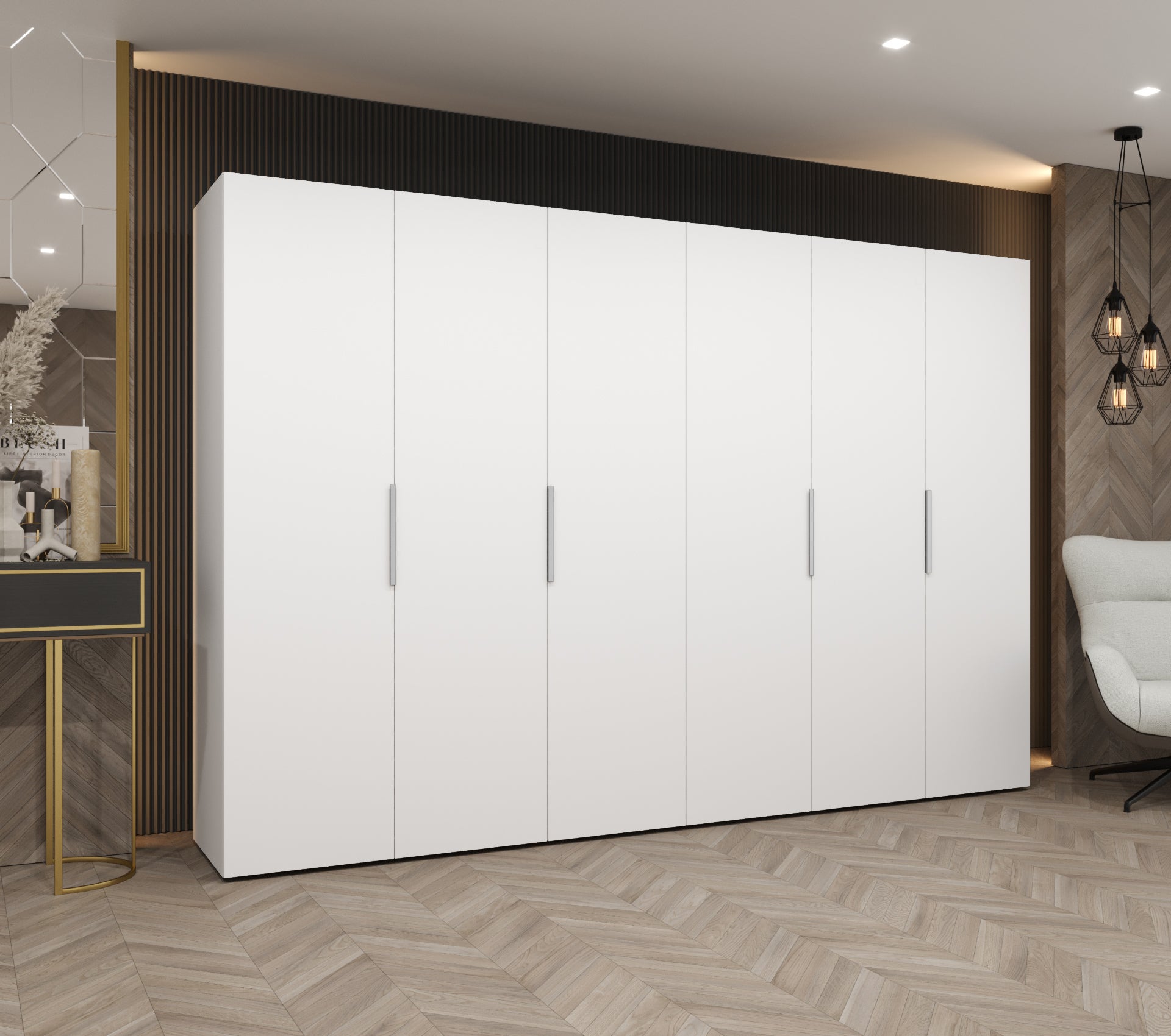 Szafa uchylna otwierana Marbella 1 300 x 52 x 202 cm biały + u. kaszmir Abiks Meble - 2
