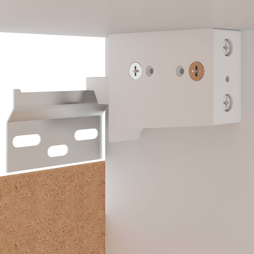 Meuble d'angle suspendu Blanc 57 x 57 x 60 cm Bois d'ingénierie - 8