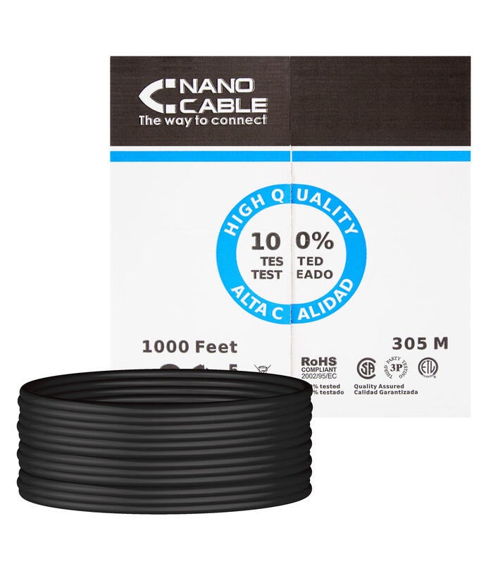 Nanocable Cavo Ethernet Cat.6 UTP AWG24 | Bobina Da 100 Metri Per Esterni | Cavo Di Rete Rigido RJ45 Per Installazioni Professionali - 3