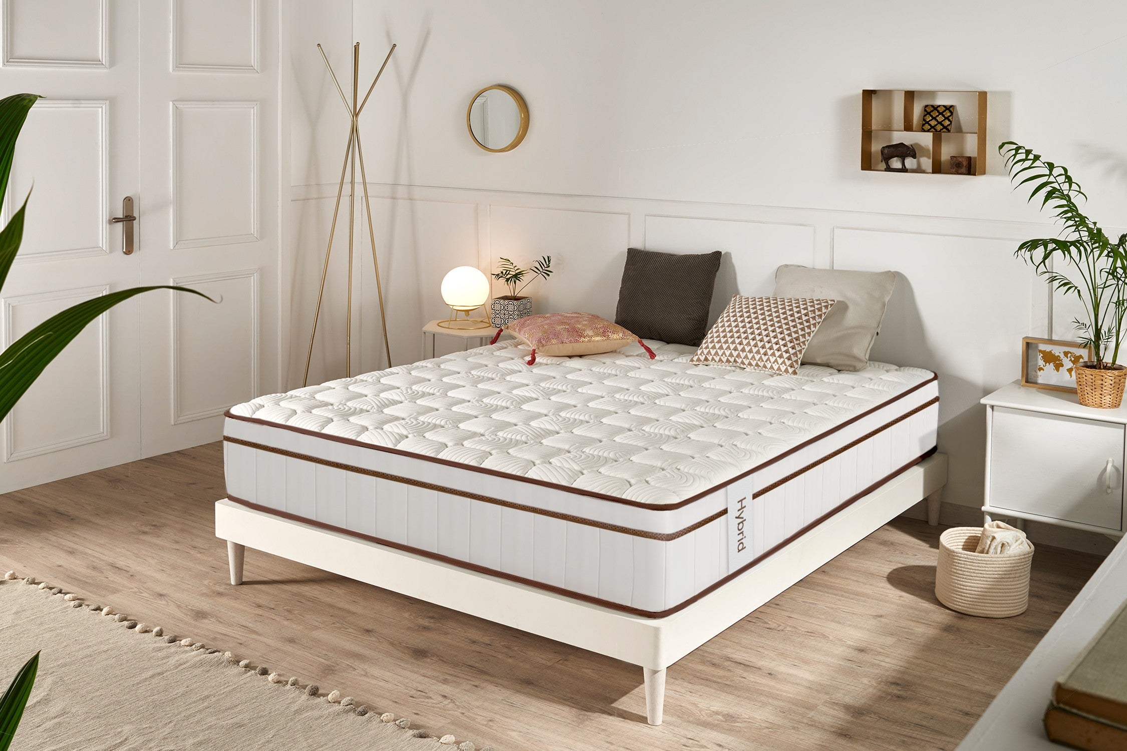Colchón muelles ensacados hybrid blanco 30 cm - 140x200 cm - moonia