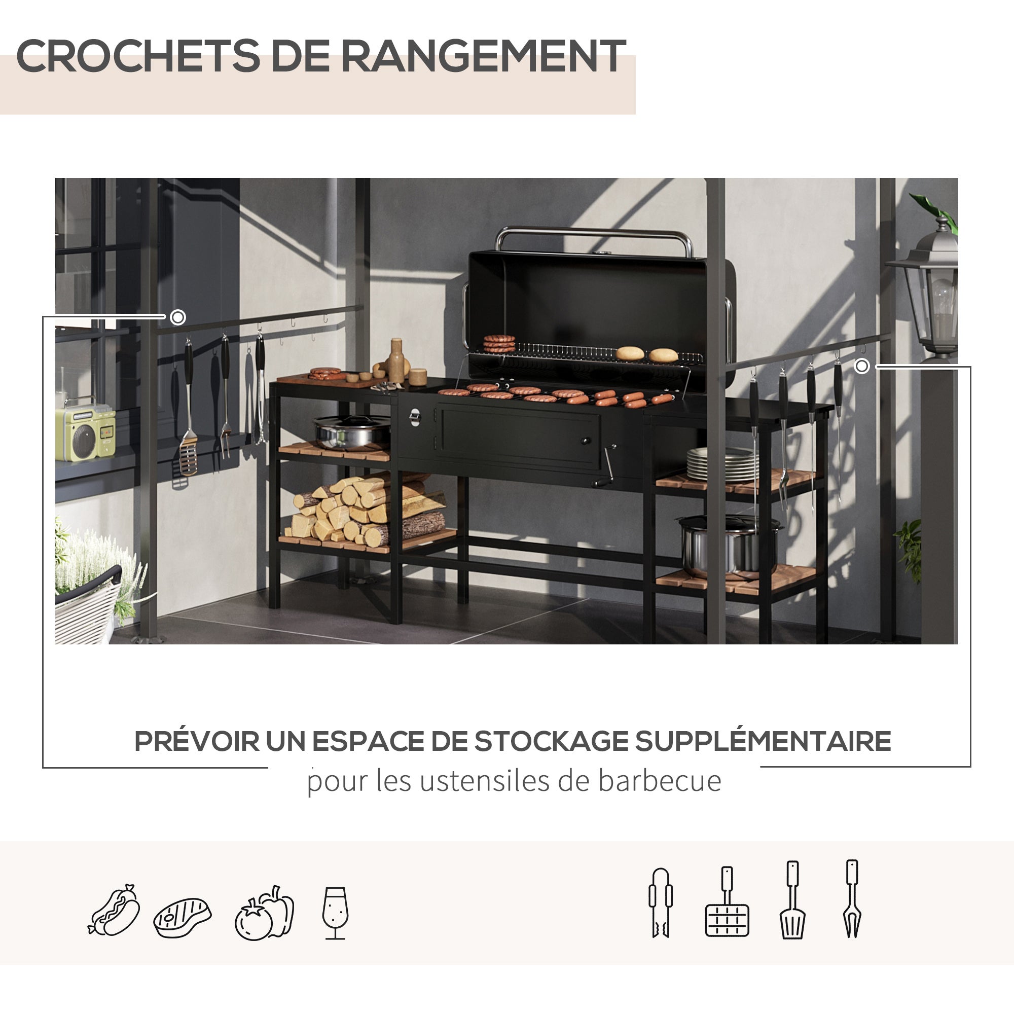 Abri pour Barbecue métal Outsunny - 5
