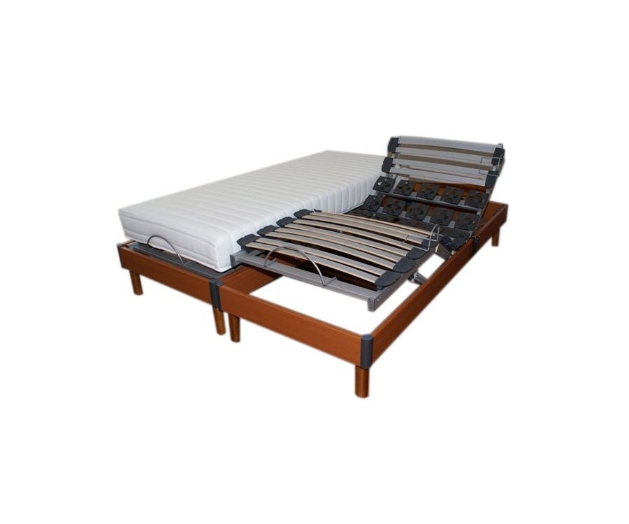 Lit Electrique mousse HR + sommier latte & Plot au niveau lombaire ...