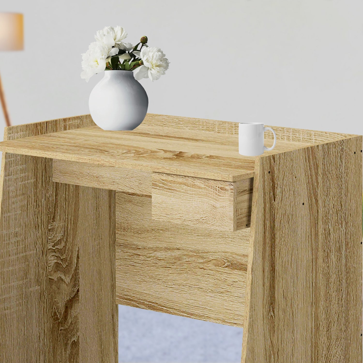 King Home SCRIVANIA CON CASSETTO 90x60x80h cm rovere - 6