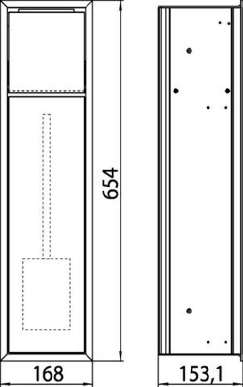 emco asis module module 150 WC module - modèle encastré, porte-papier, jeu de brosses WC, 974027840, Farbe: chrome/Optiwhite - 4