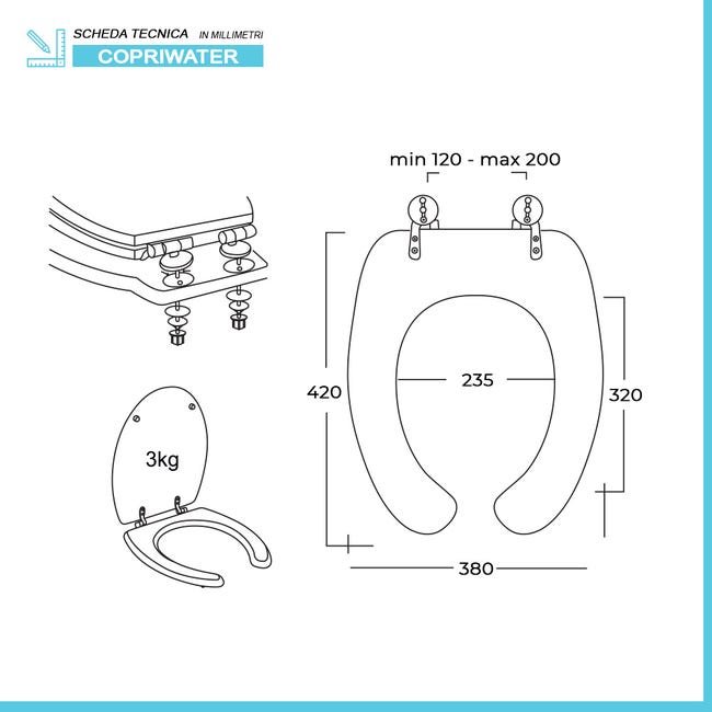 Sedile WC Per Disabili Universale - Bianco, Cerniere A Passanti - Facile Da Installare, Materiale Resistente - Foto 6