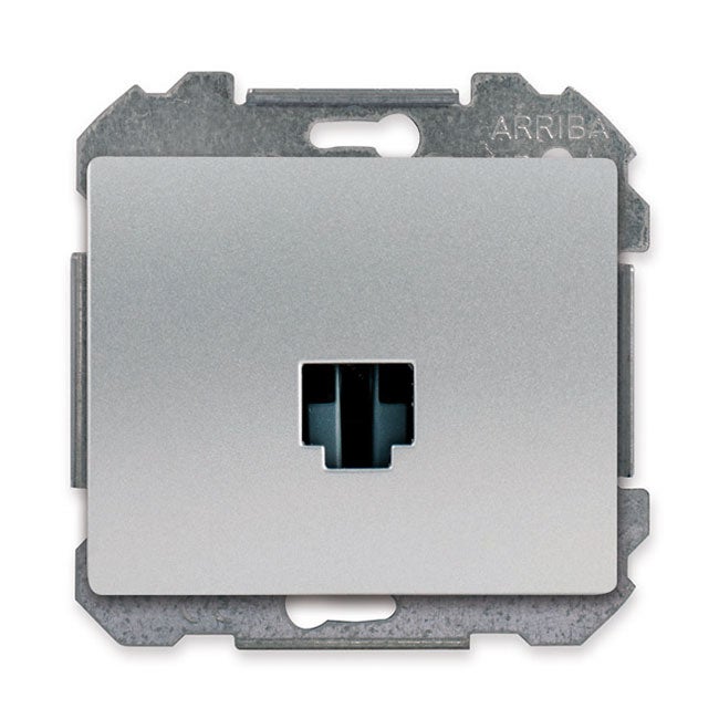 Prise informatique RJ45 Siemens, gamme Delta Iris, finition alu, 48 ...