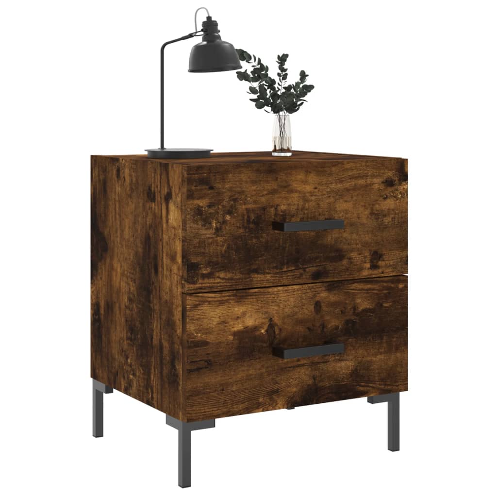 Maison Exclusive - Tables de chevet 2pcs chêne fumé 40x35x47,5cm bois d’ingénierie - 3