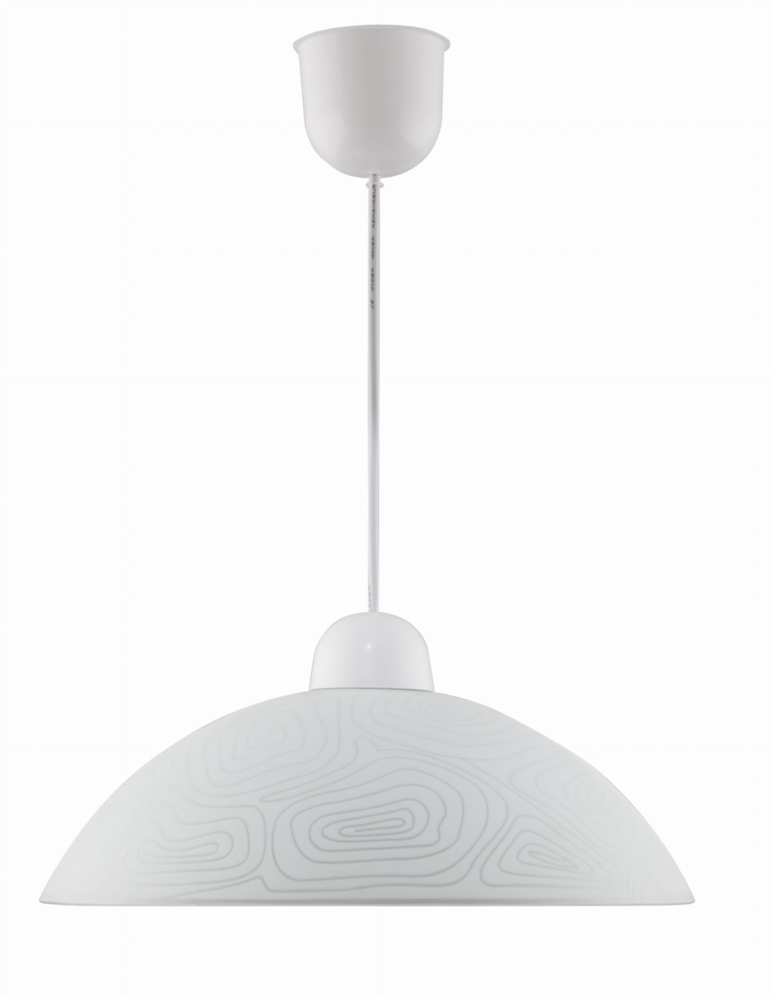 Lampa wisząca Lukrecja biała 1xE27x60W wym: 70 x 30 x 30 cm szkło Candellux