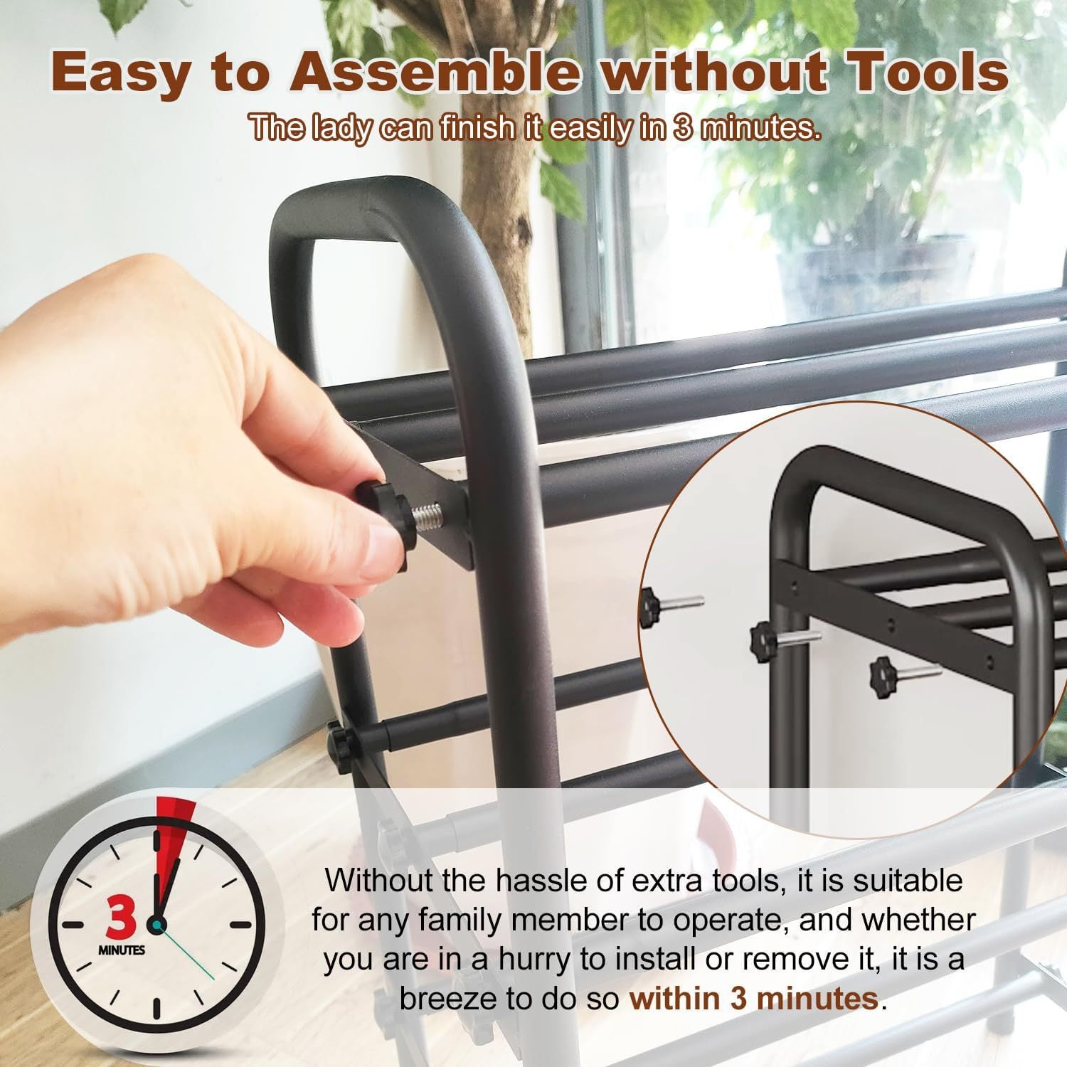 Scarpiera a 3 ripiani, scarpiera per guardaroba, scaffale in metallo retrattile, adatto per camera da letto, ingresso, guardaroba, garage - 7