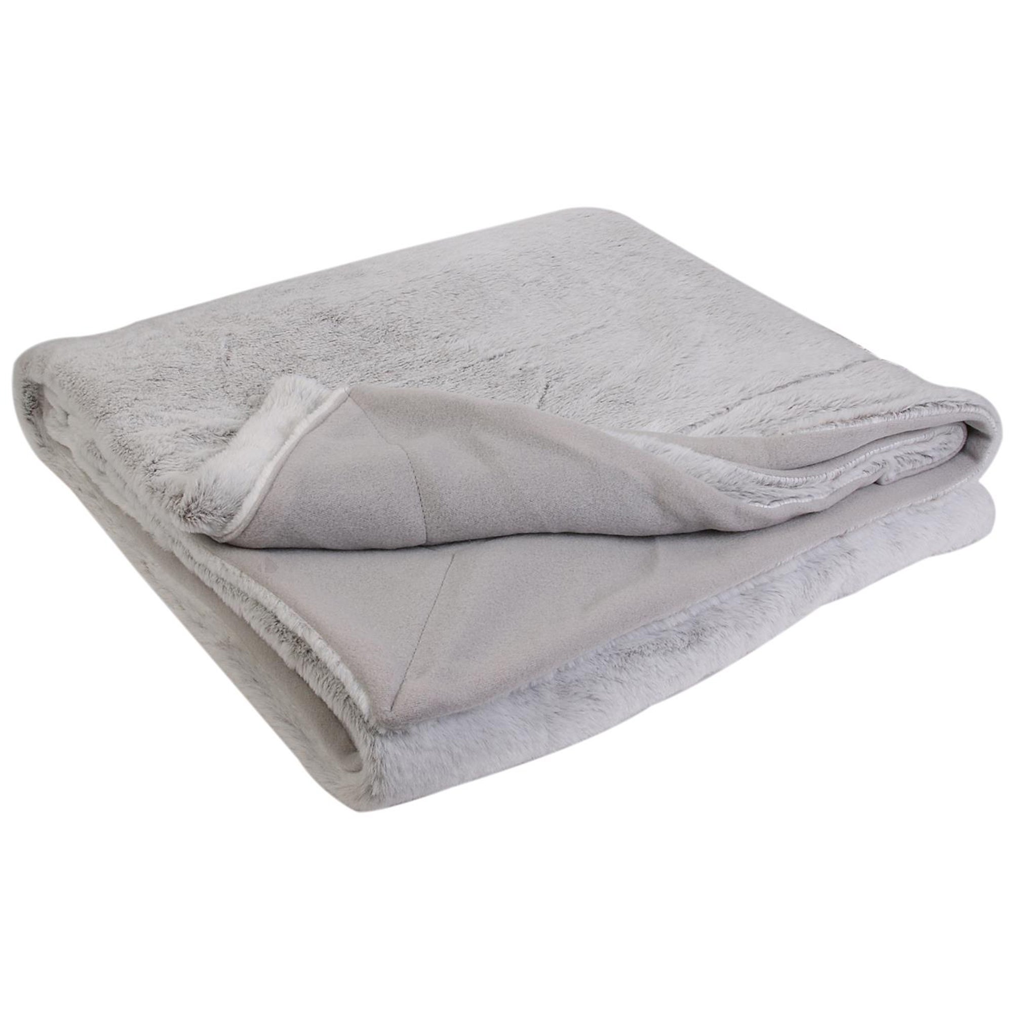 Plaid fausse fourrure collection CARLA 140x200 cm coloris gris - 2