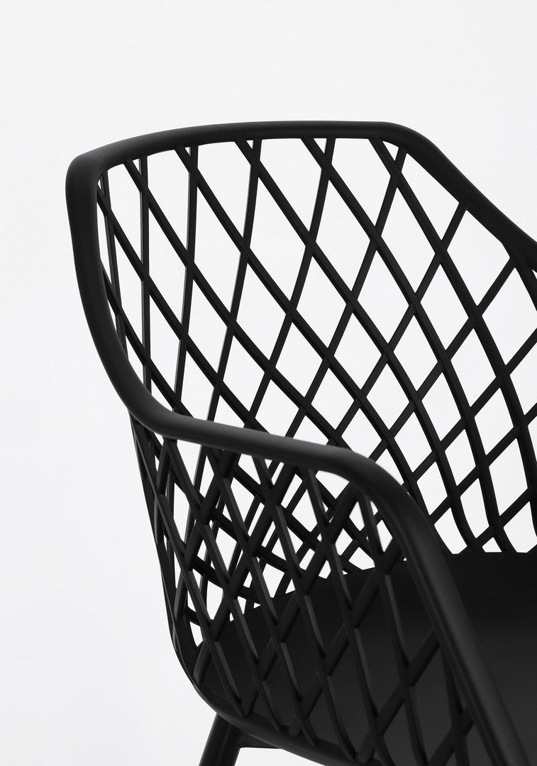 Ensemble de 4 chaises de salle à manger en acier et polypropylène noir - 6