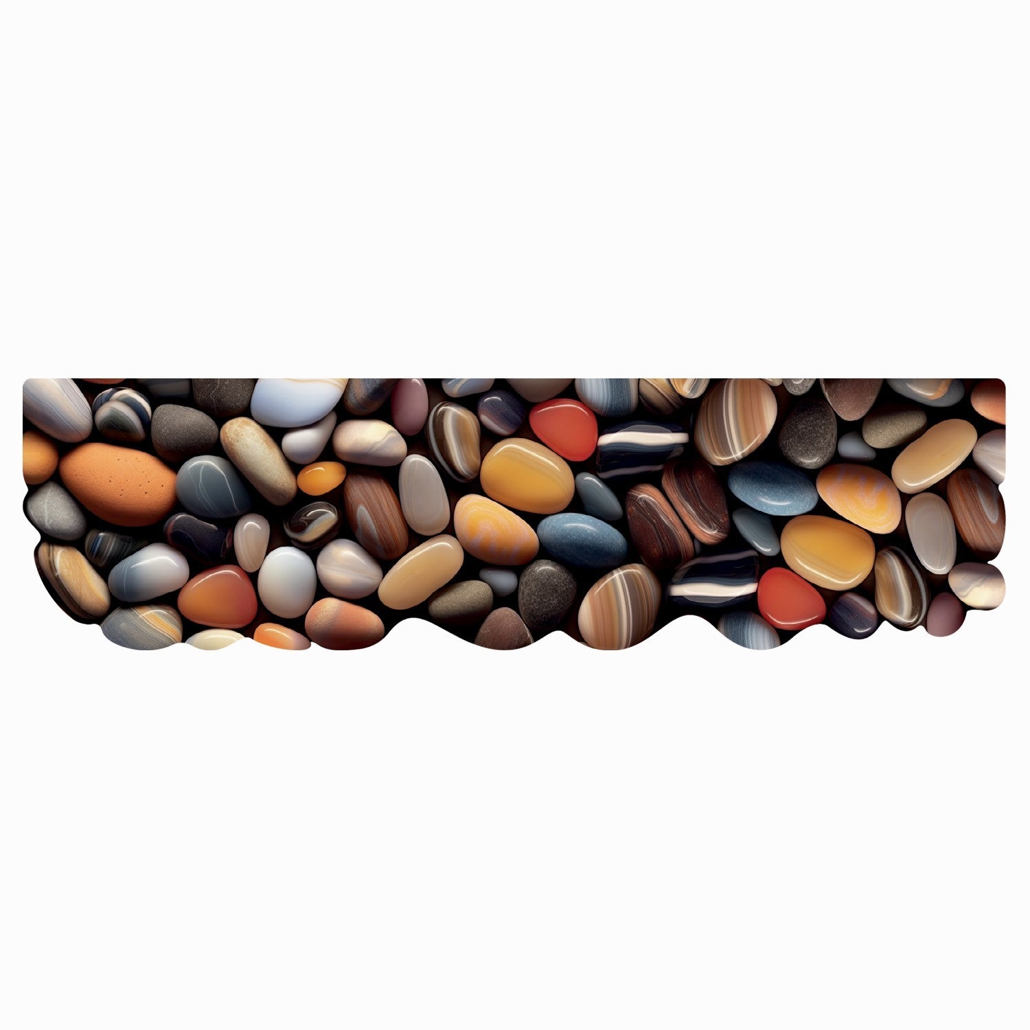 Dywan Kuchenny 50x180 cm Antypoślizgowa 100% Made in Italy Cyfrowy Wydruk Ukształtowany Le Forme Kolorowe Kamienie