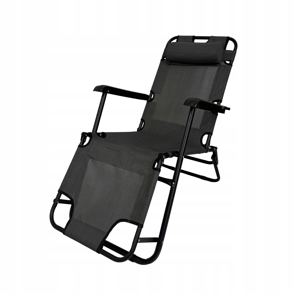 Leżak łóżko polowe turystyczne składane Riviera II ciemny szary