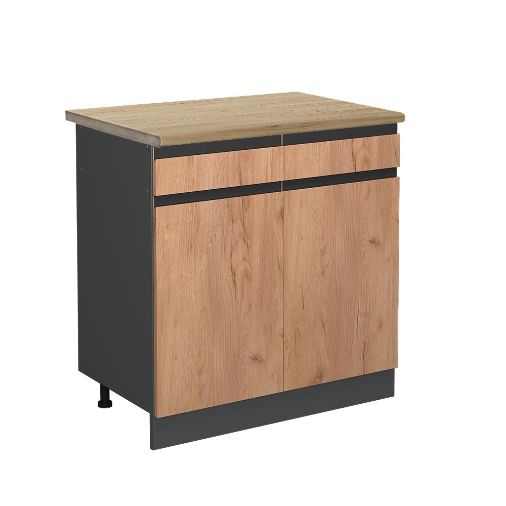 Vicco Szafka dolna do kuchni R-Line, Złoty dąb energetyczny, 80 cm J-Shape, BP Dąb