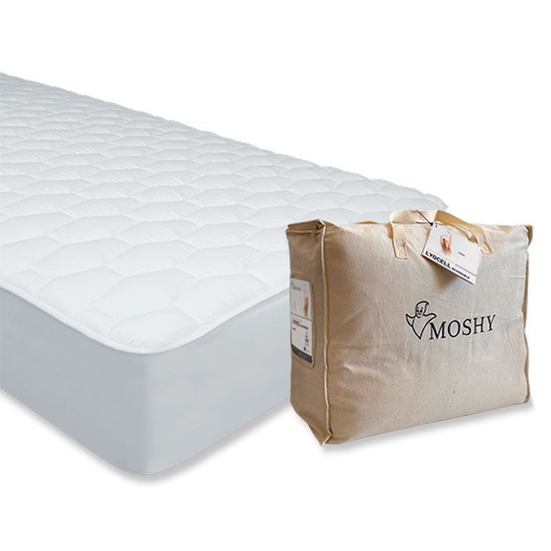 Cubre colchón moshy lyocell reversible acolchado - 135x200 cm - 100% algodón - acolchado sí - impermeable no - platabanda normal