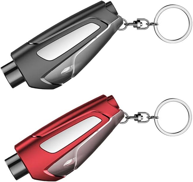 Brise Vitre Coupe Ceinture Porte Clés Marteau de Sécurité Peut Ętre Utilisé en Cas d'urgence dans la Voiture Place Le Compartiment