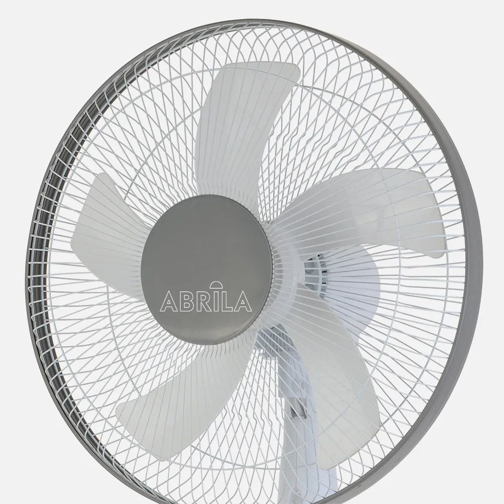 Ventilateur sur pied modèle Belmonte Blanc/gris 5 pales Ajustable Fixe et Rotatif FABRILAMP - 4