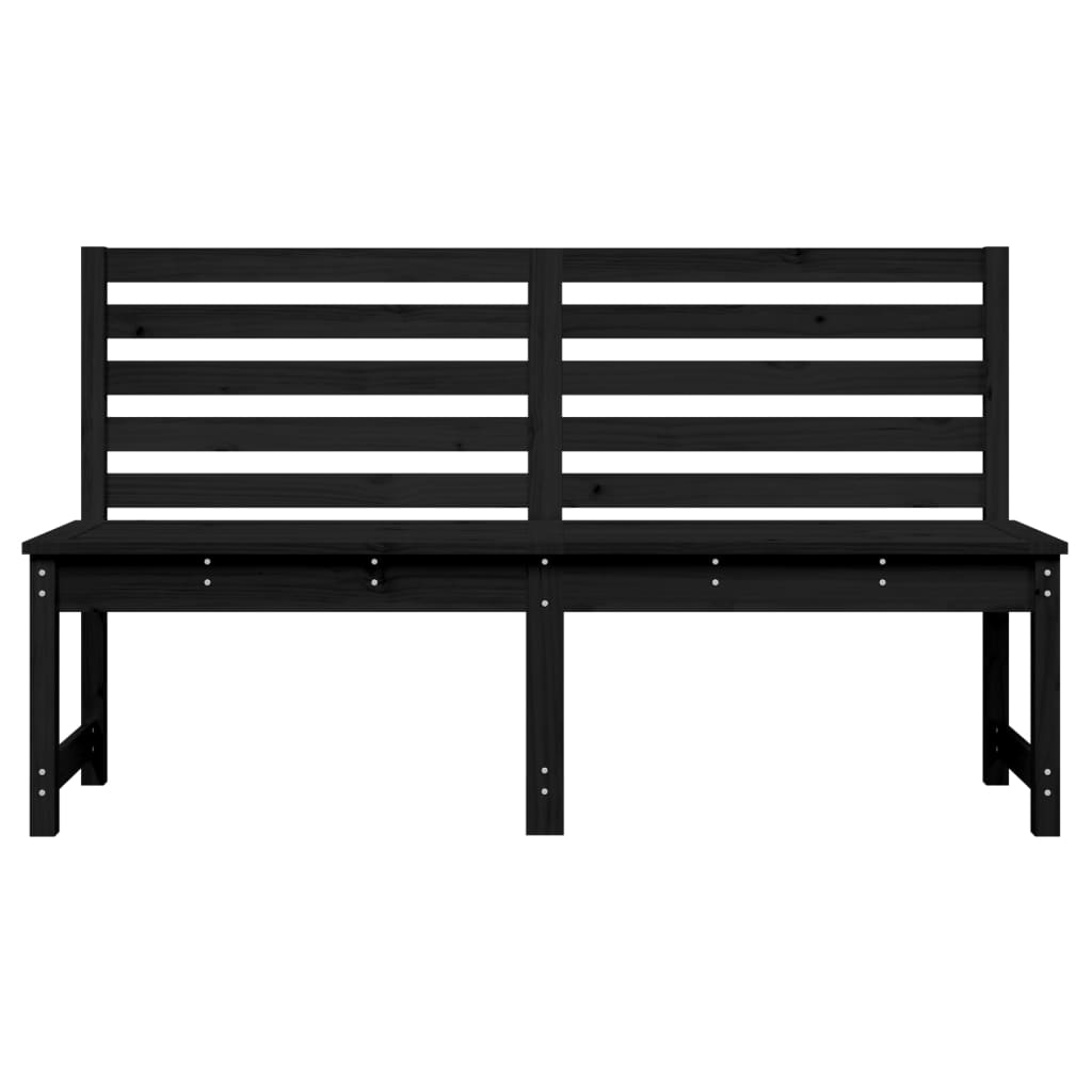 Banc de jardin meuble de patio d'extérieur terrasse noir 157,5 cm bois massif de pin 02_0011753 - 2