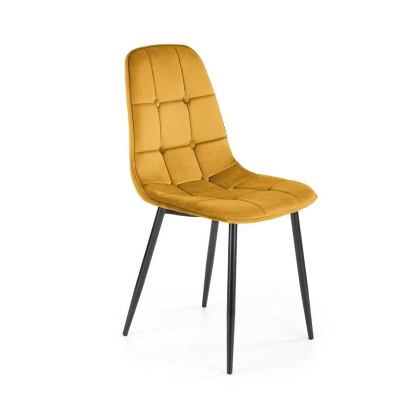 Krzesło tapicerowane K417 VELVET musztardowe
