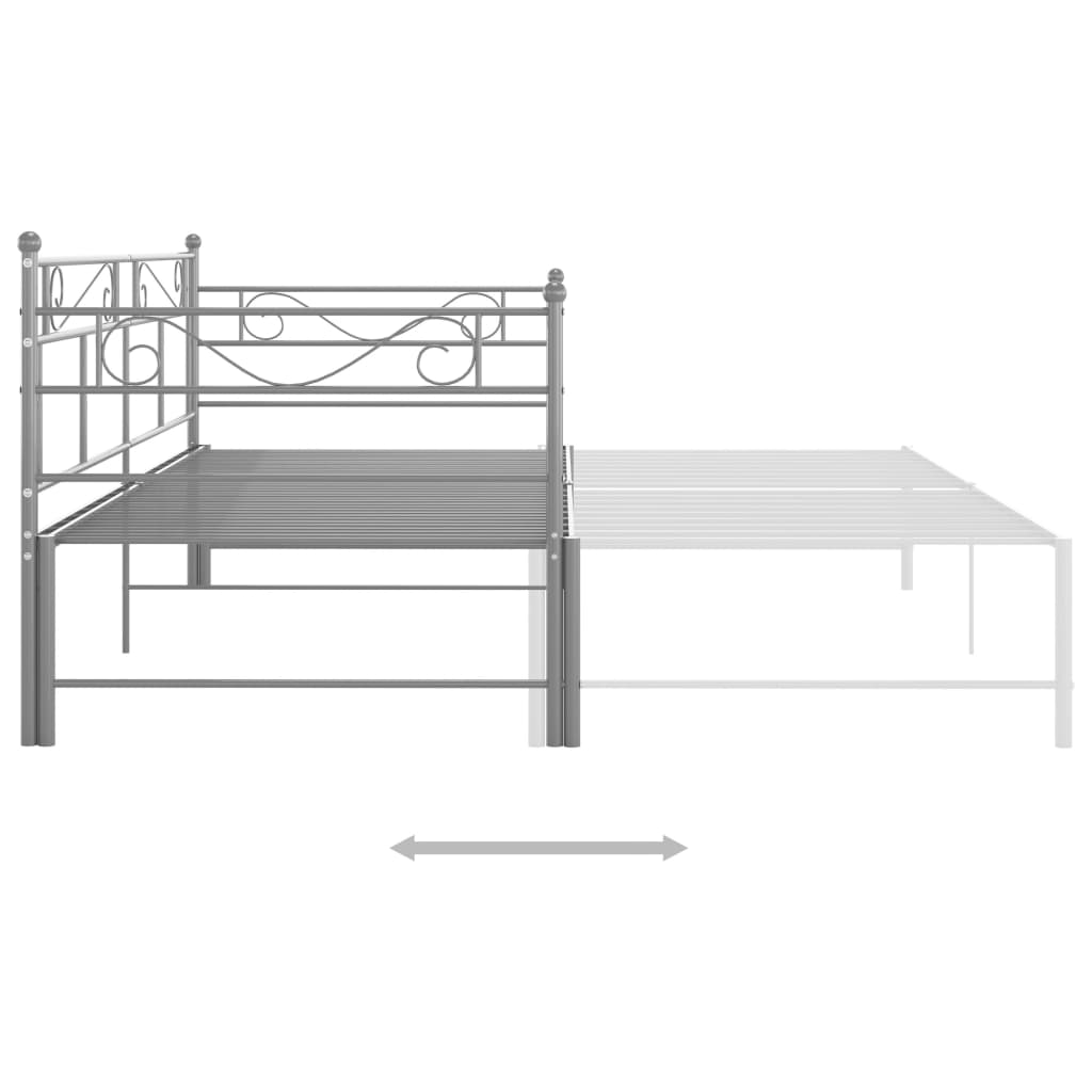 Maison Exclusive - Cadre de canapé-lit extensible sans matelas gris métal 90x200cm - 5