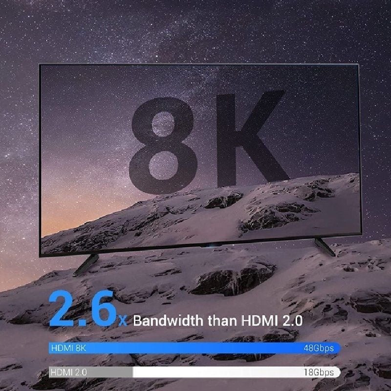 C�ble HDMI 2.1 8k vention alglj hdmi m�le hdmi m�le 5m bleu - 6
