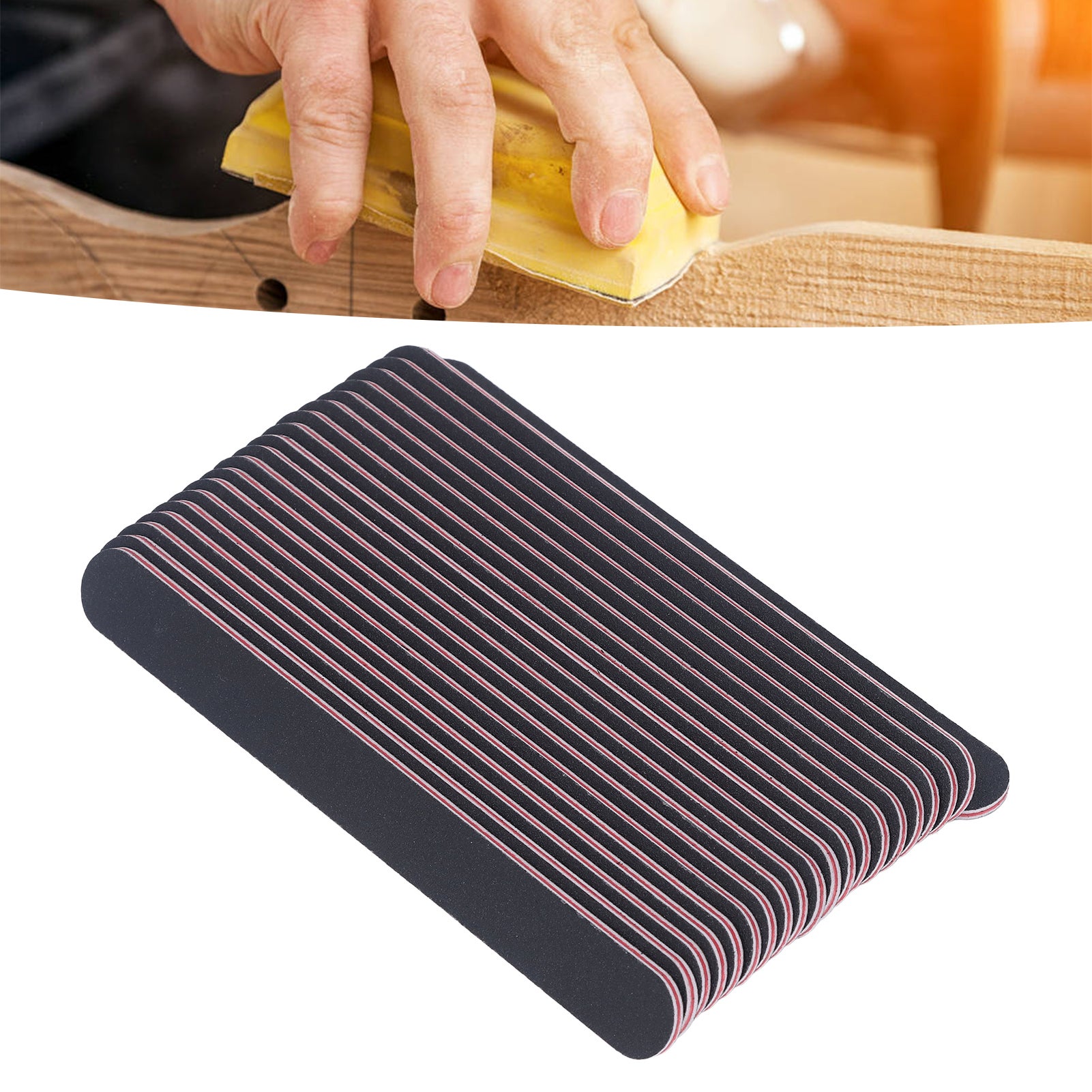 20 papiers de verre double face, noir, épaississement, 5 tailles, utilisation humide et sèche, papier de polissage pour l'artisanat, le bois - 5
