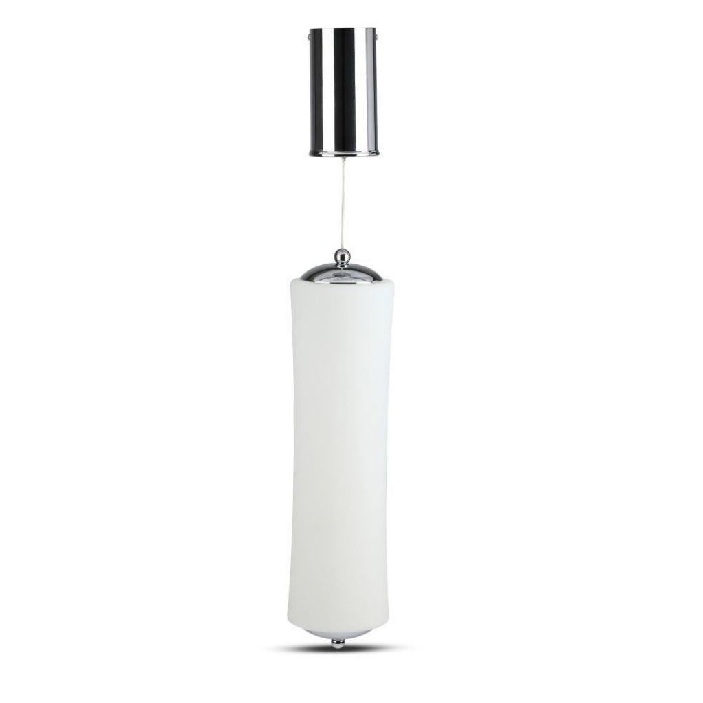 Lampa wisząca LED 18 W z pionowym cylindrem, satynowa biel 3000 K, ściemnialna triakiem