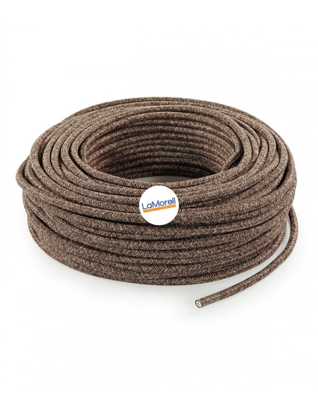 LA MORELL LIGHTDESIGN - CABO REDONDO ELECTRICO COBERTO COM TECIDO CANVAS MARROM LM24 3MT 3x0.75
