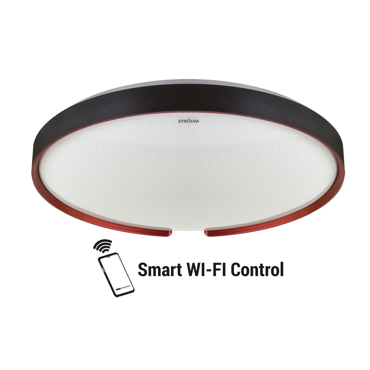 Plafon Esperanto okrągły czarno-biały LED 48W 3000K-6500K 3400lm wym: 8 x 49 cm IP44 tworzywo sztuczne Struhm