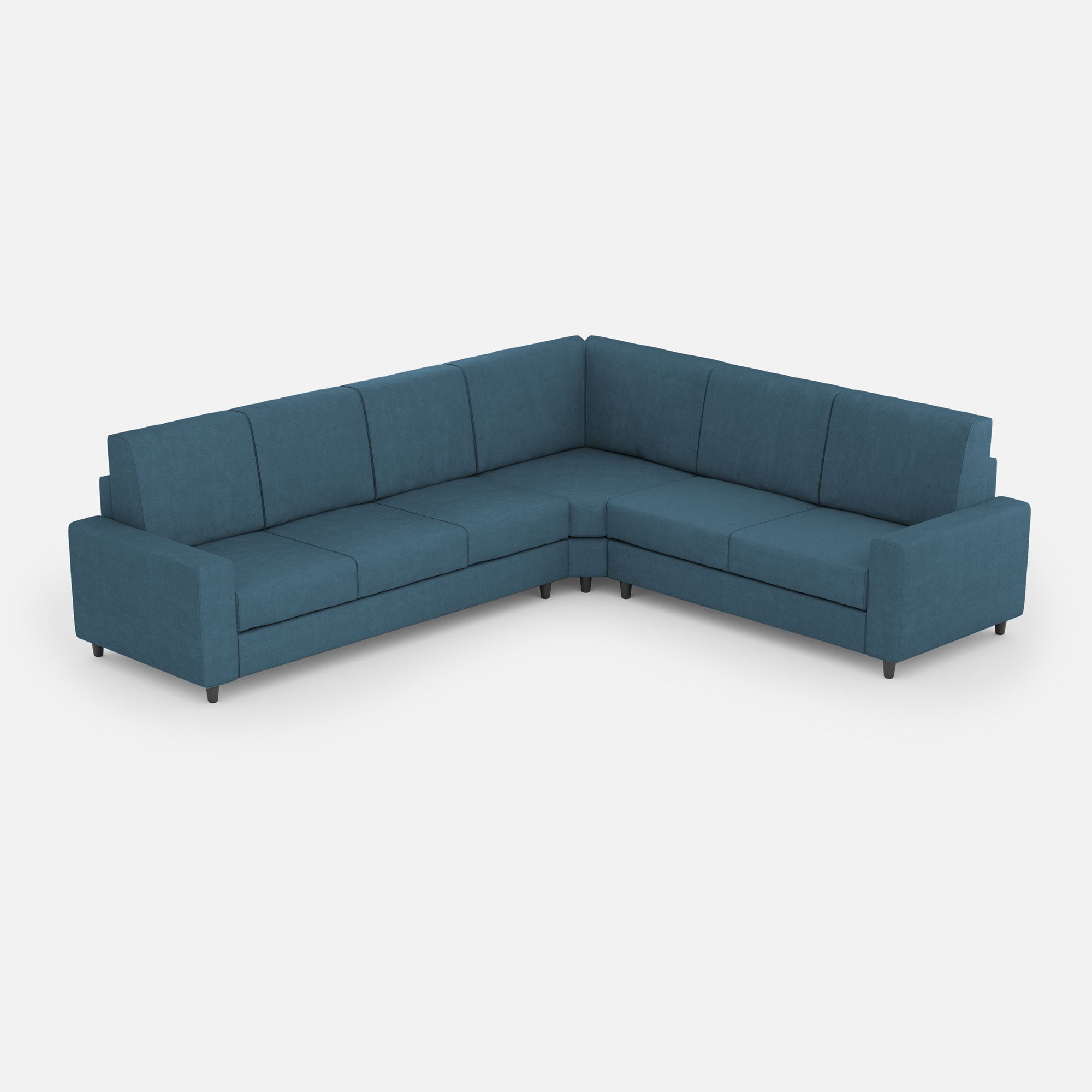Sofá sakar de 3 plazas (tres plazas de 60 cm) + rincón + sofá de 2 plazas (dos plazas de 60 cm) dimensiones exteriores l.286x226, color avio