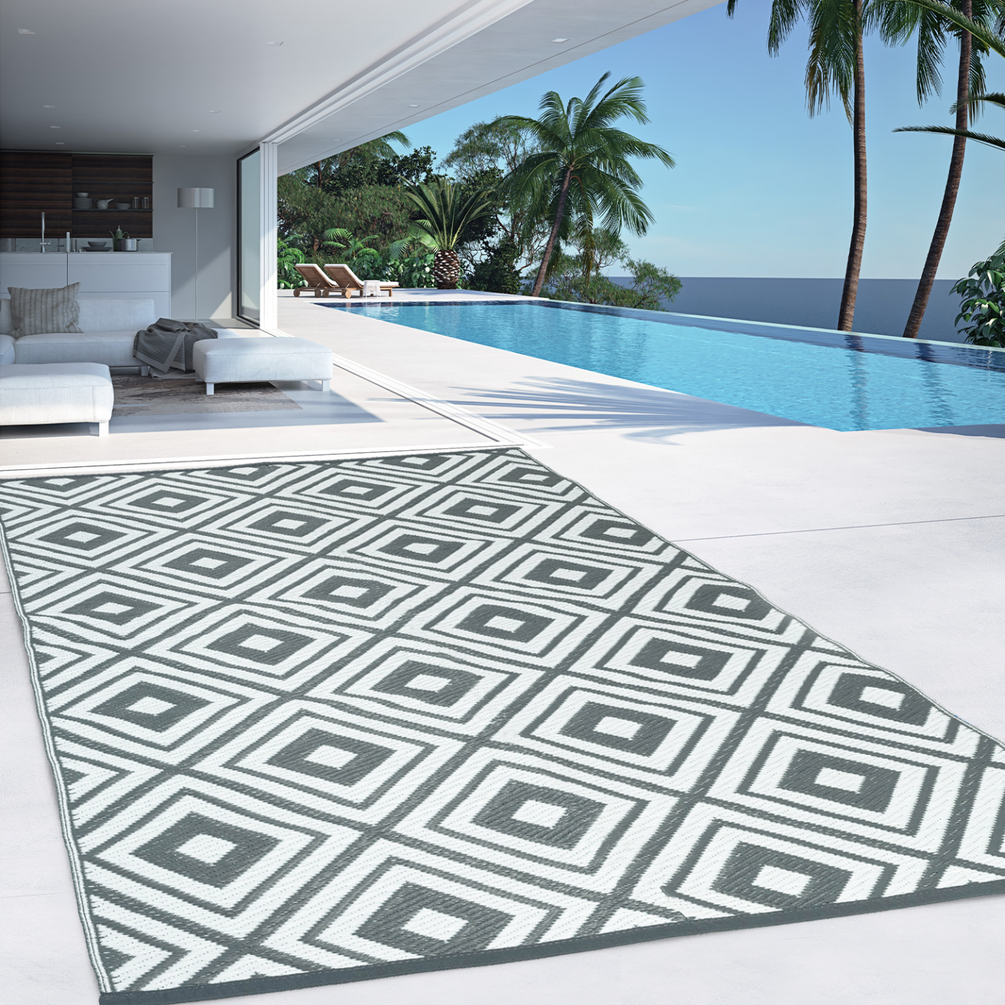 Tapis extérieur ELMA gris 270 x 370 CM - 3