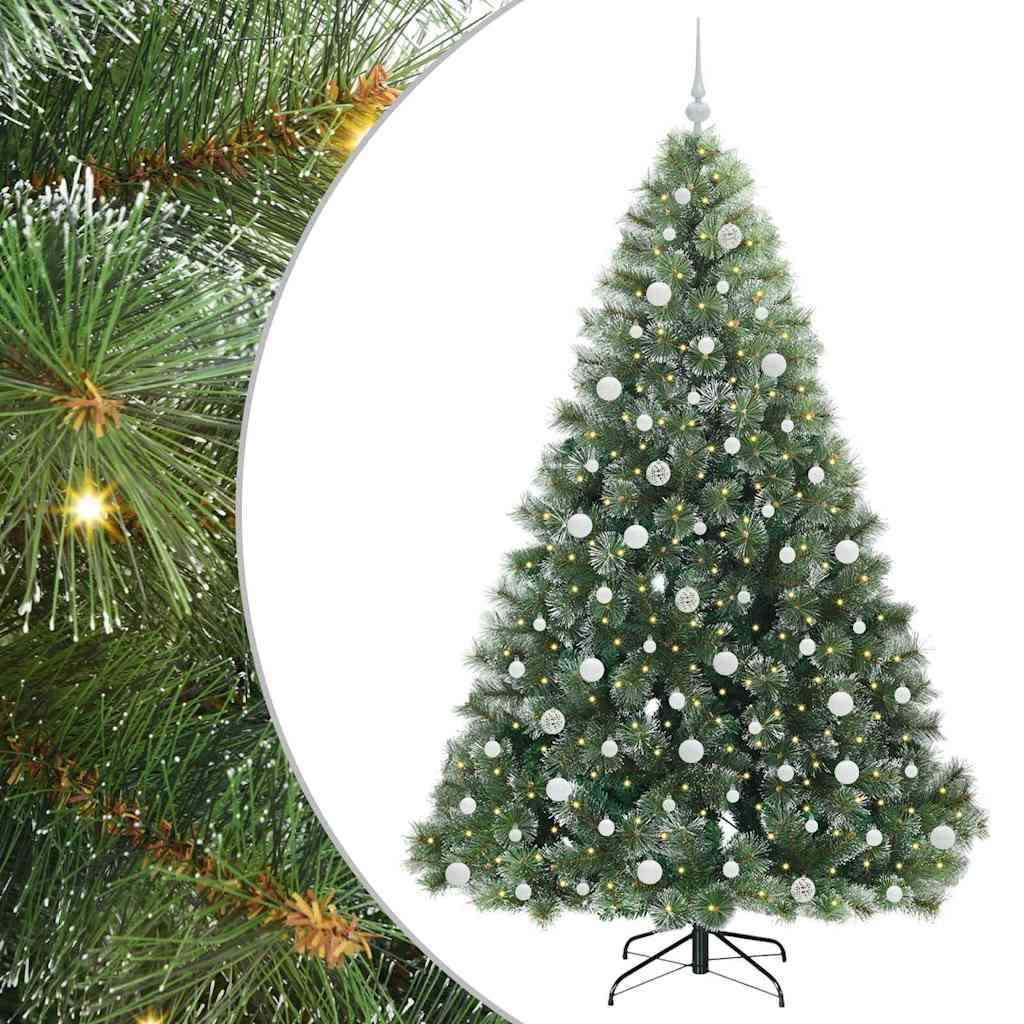 Sztuczna choinka z 300 diodami LED Zielony 210 cm PE i PVC