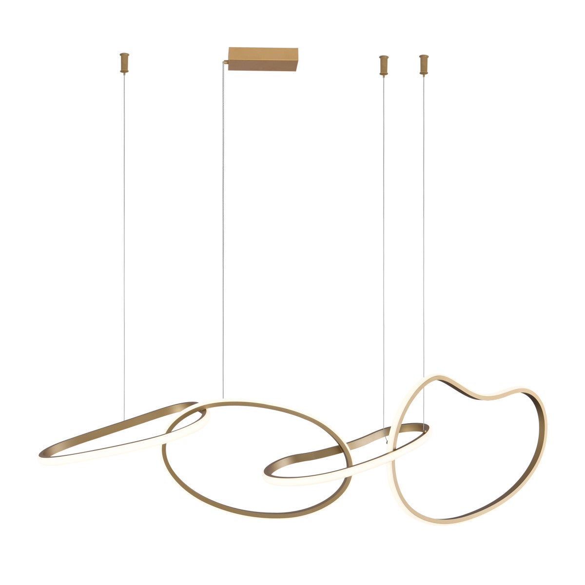 Lampa wisząca FONTE LED 60W Odcienie bieli 5300lm złota wym: 150 x 130 x 38 cm Italux