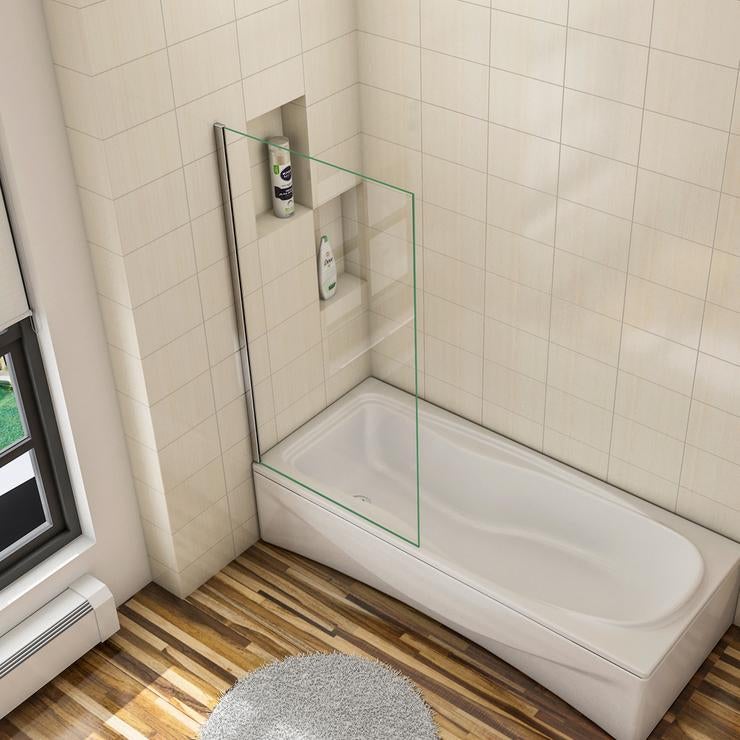 Aica Écran De Baignoire 40x130cm Pare-baignoire Fixé En 5mm Verre Anticalcaire - 2