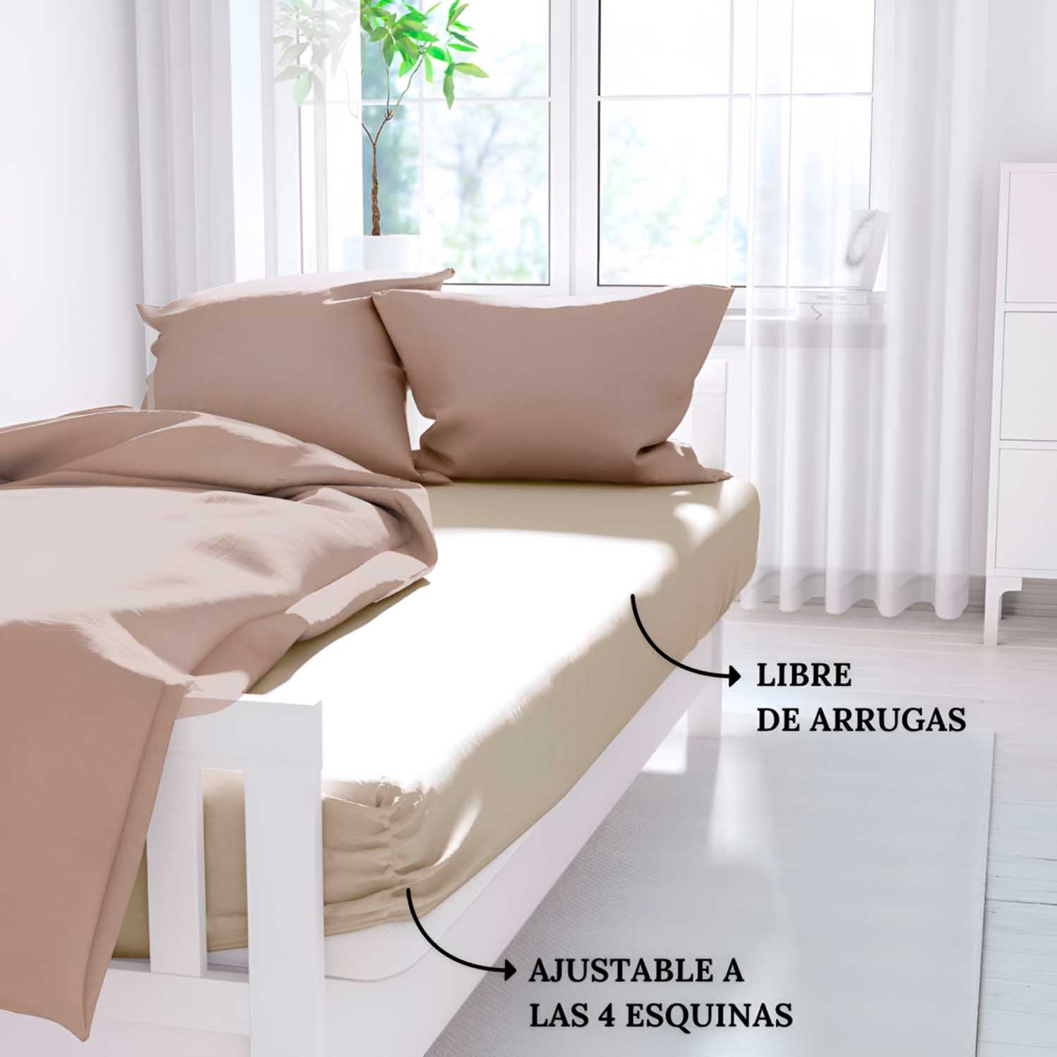 ICEHOME - Lençol de cama 90 - Microfibra Poliéster - PIEDRA - 3