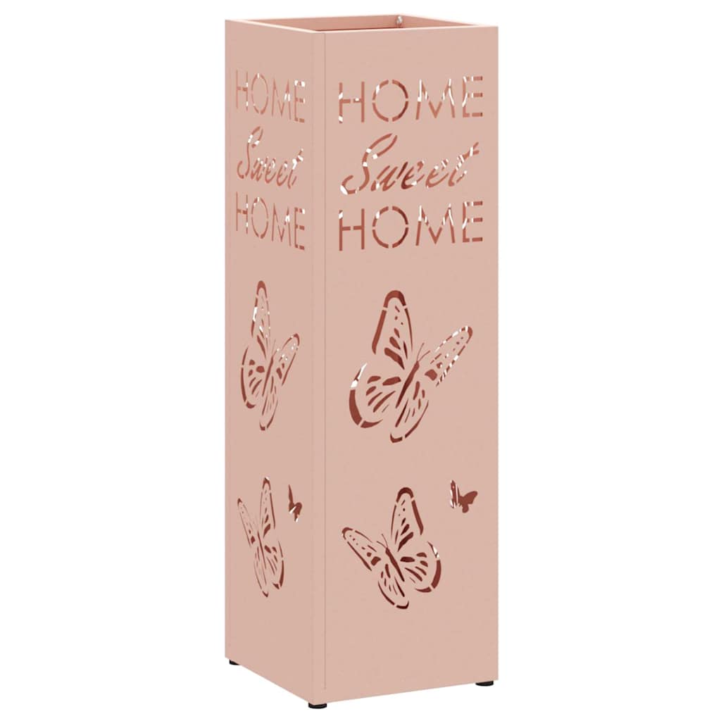 Porte-parapluie rose 15,5 x 15,5 x 49 cm acier - 2