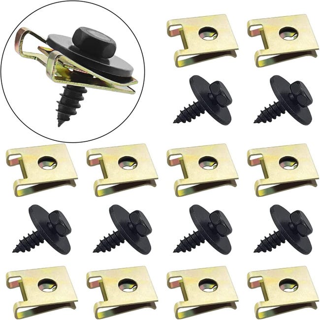 Kit Di 170 Viti A U E Clip Per Auto: Assortimento Per Fissaggio Pannelli, Paraurti E Rivestimenti Interni