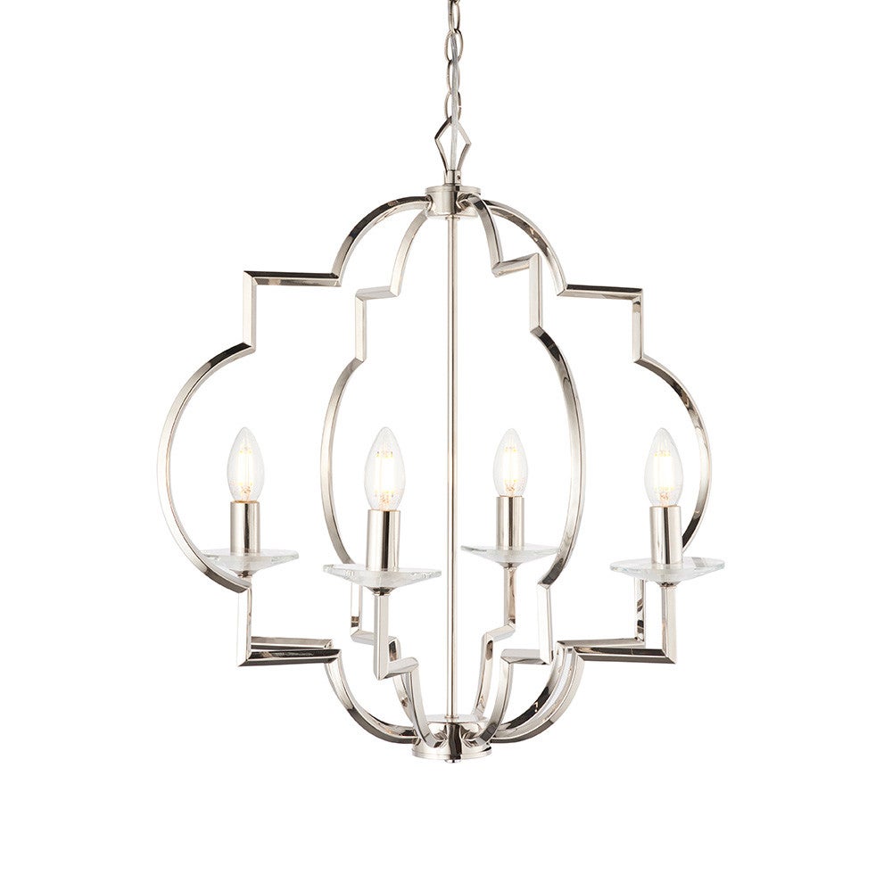 Lampa wisząca GARLAND polerowana niklowa 4xE14x15W metal wym:120x58x58cm IP20 Endon