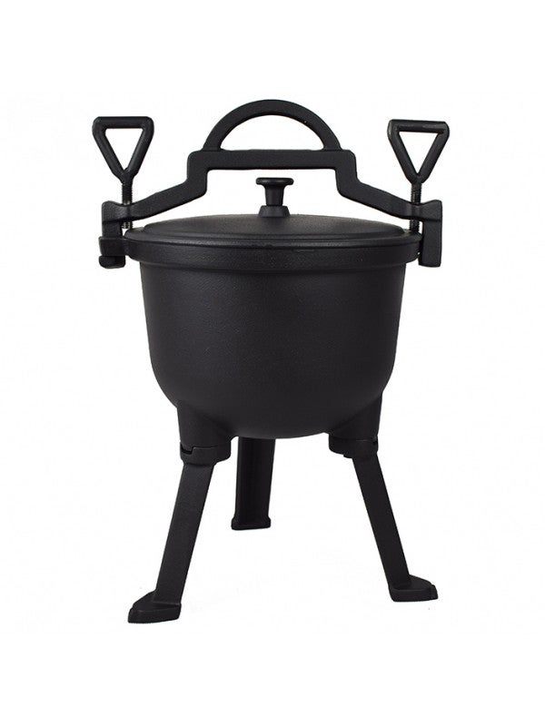 Calderone in ghisa Pentola per fuoco con coperchio, Forno olandese, Campeggio, Giardino, Barbecue 4L