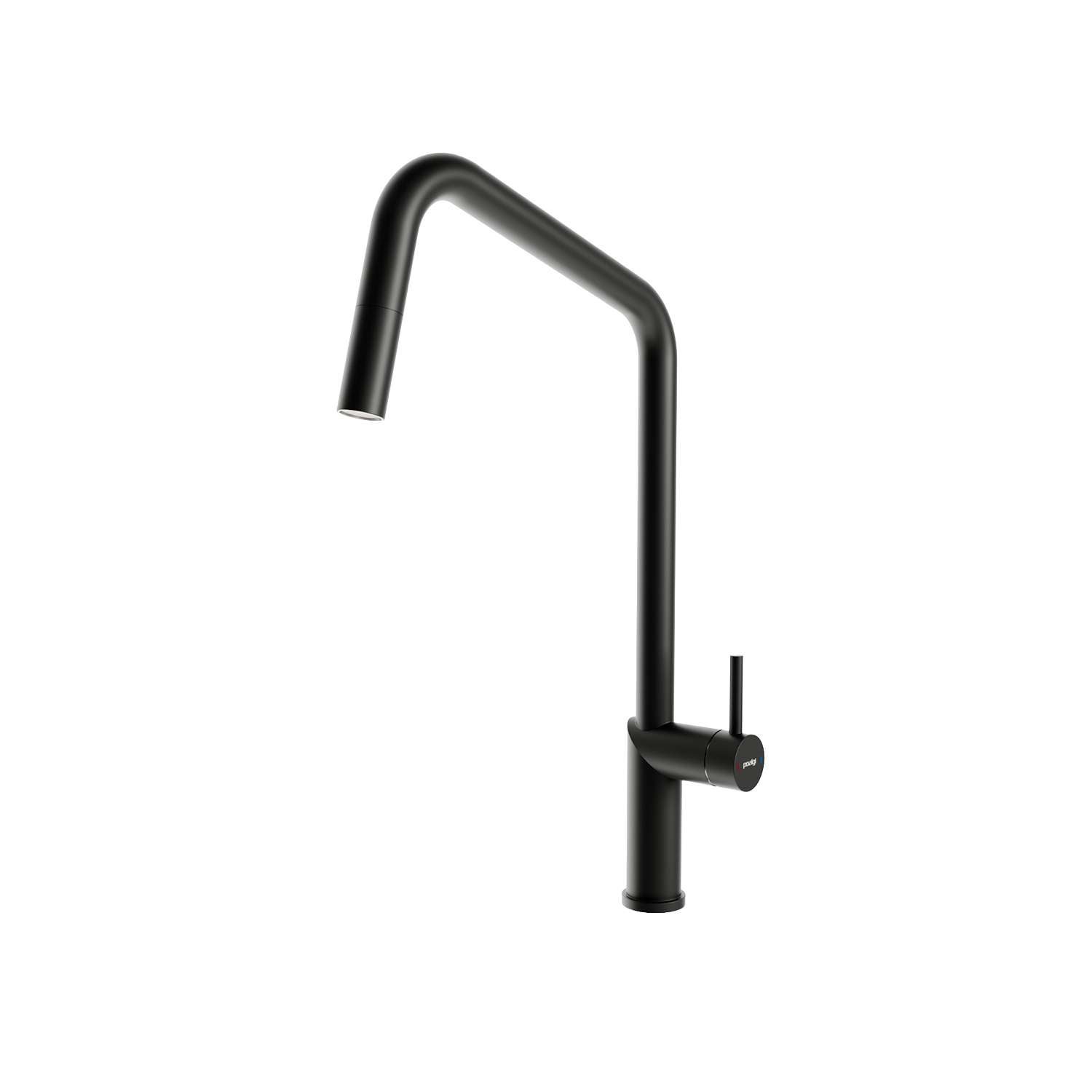 Grifo monomando de cocina con ducha extraíble negro mate POALGI