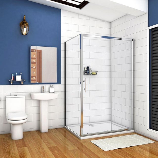 Aica Cabine De Douche 120x80cm Porte Coulissante Plus Une Paroi Latérale Hauteur :190cm