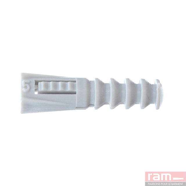 Chevilles universelles polyéthylène coloris gris diamètre 5 en boîte de 250