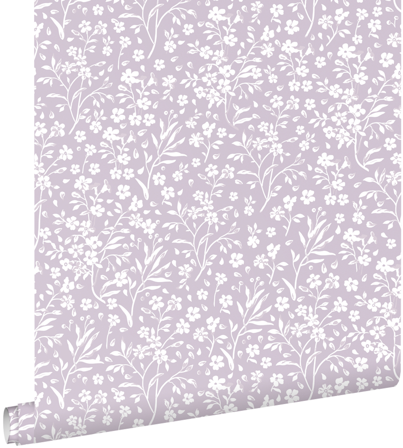 Papel pintado flores morado lila - 0.53 x 10.05 m - estahome
