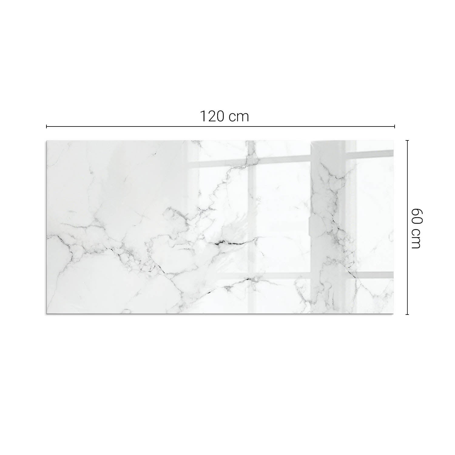 Szkło ochronne żaroodporne pod kominek - 120x60 cm - Wzór marmurowy z żyłkami - TULUP - 2